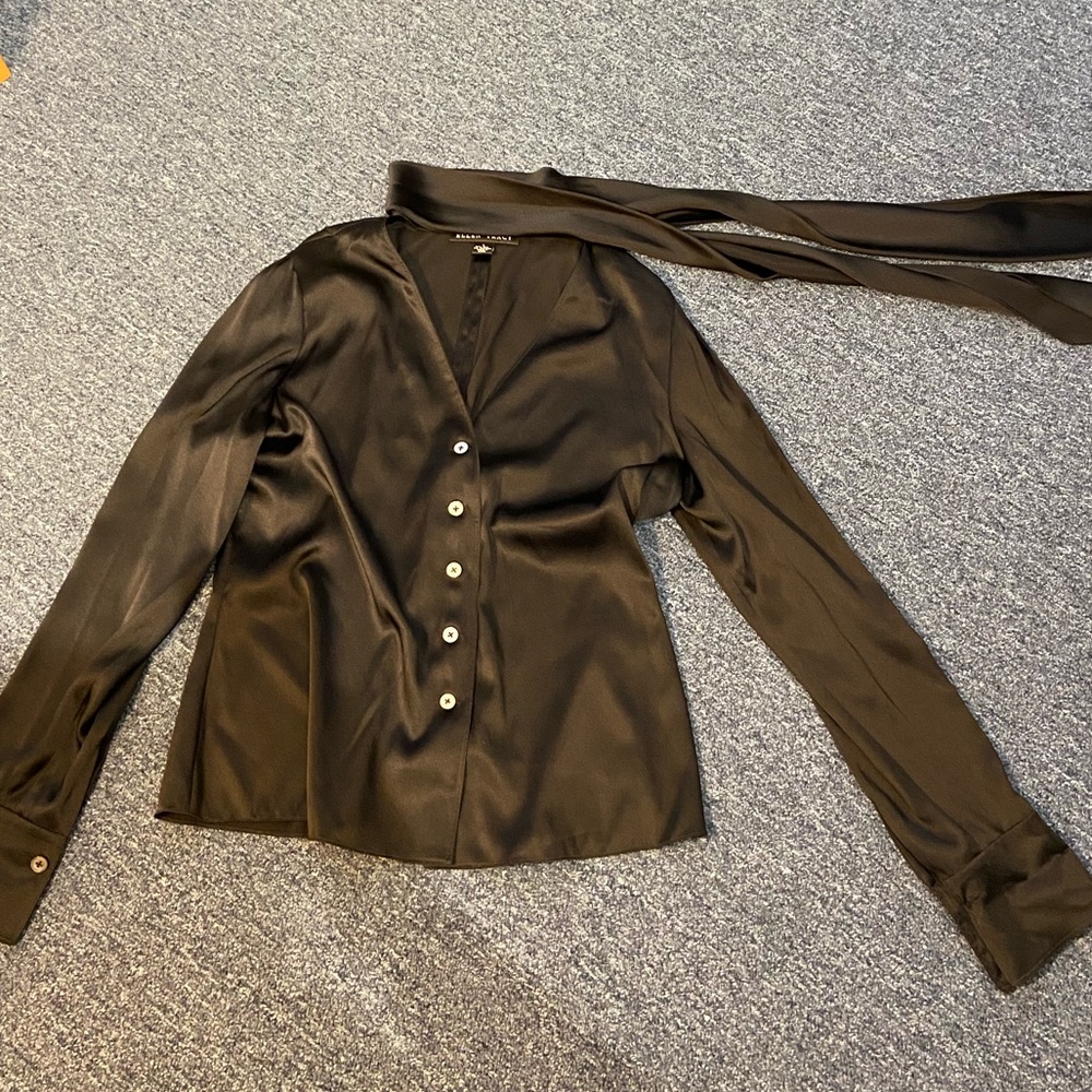 Linda Allard Ellen Tracy Tie- Neck Blouse